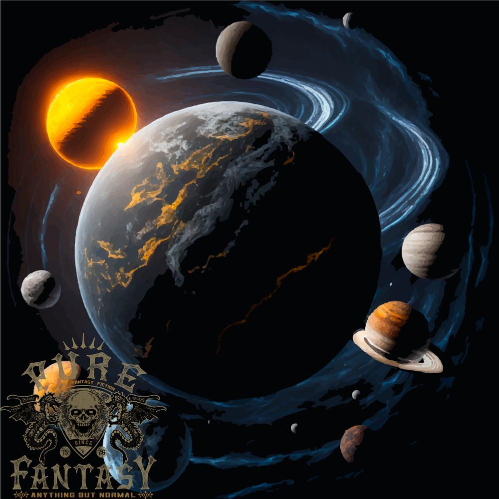 The Solar System Space Planets Astronomy Mens T-Shirt 100% Cotton Unisex T-Shirt S