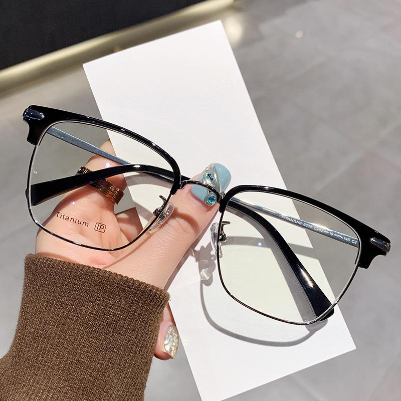 

Brand Design Men Women Eyebrows Eyeglass Frame Anti Blue Light Shortsightedness Prescription Myopia Glasses Photochromic 0~-600 0