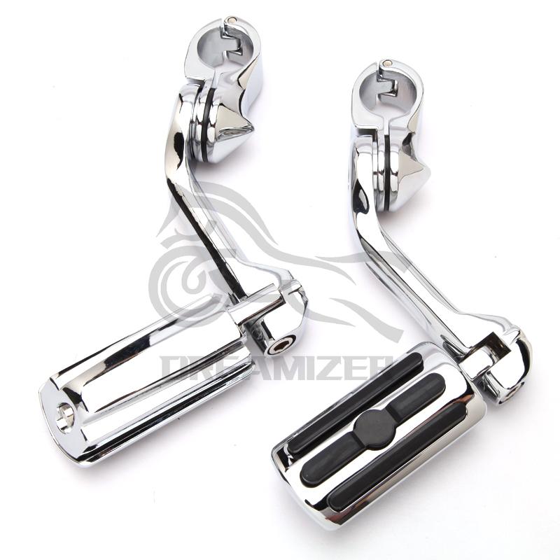 Motorcycle Universal For Harley Davidson Road Glide Road King Long Highway Foot Pegs 1-1/4" Crash Bar Engine Guard Rest