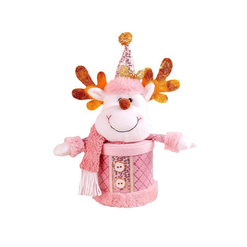 Double-Layer Christmas Candy Jar with Snowman & Reindeer Packaging