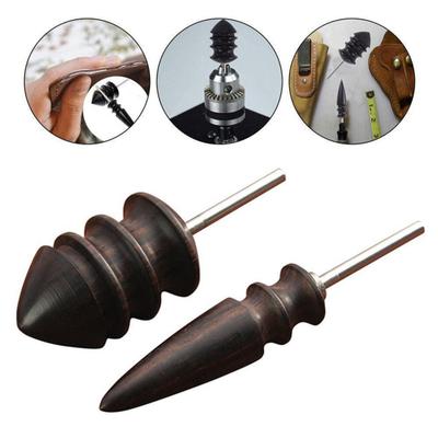 Paquete de 2 brocas para bruñir cuero, herramientas para pulir bordes de cuero, herramienta para bruñir rotativa para manualidades de bricolaje