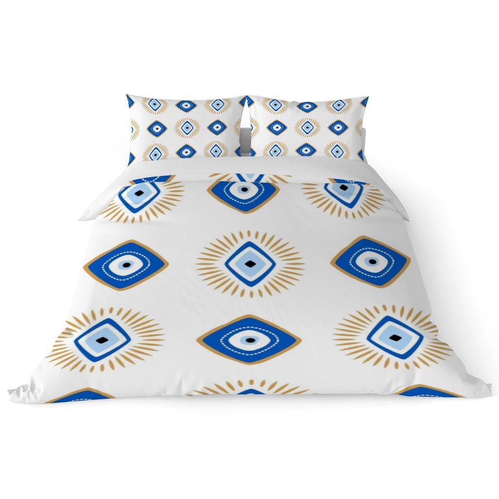 Evil Eyes Duvet Cover Sets For Teens Adults Exotic Bohemian Quilt Covers Bedroom Decor 2 Pillowcases 1 Duvet Cover No Comforter