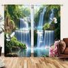2pcs Landscape Paintings and Decorative Curtains - Artistic Home Decoration Curtains, All Season Decorative Curtains
