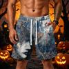 Men’s Halloween Loose Shorts with Drawstring Waist and Side Pockets for Sports and Casual Wear