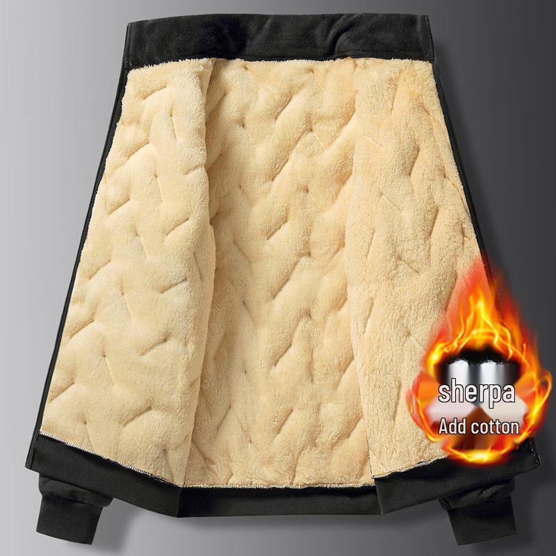 Men's Youth Lambskin Cotton Winter Coat - Thick, Warm, Velvet-Lined, Loose Fit