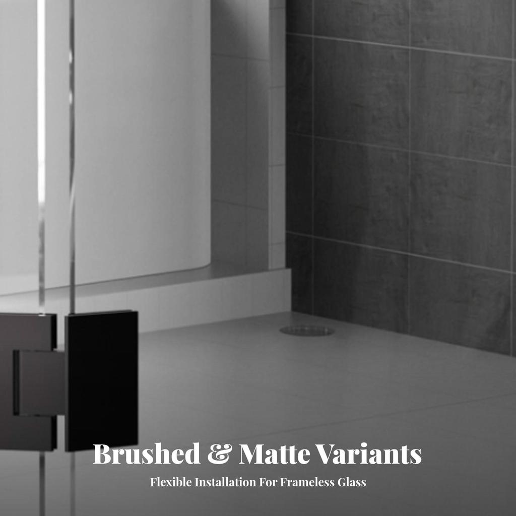 Frameless Glass Shower Door Hinge Rust-Resistant with Clamp