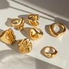 18K Gold Stainless Steel Polished Ring: European & American Fashion, High-End Non-Fading Women's Jewelry