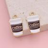 20Pcs Enamel Coffee Cup Charms Gold Plated Coffee Pendants For Making Jewelry Creative Gift