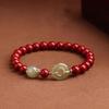 Echtes Zinnoberarmband für Damen, natürliches Hetian-Jade-Friedensschnallen-Armband für Herren, Nischen-Tierkreiszeichen-Schmuckgeschenk