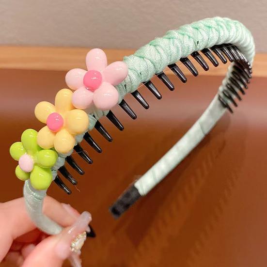 Baby Headband Anti-Slip Toothed Comb Soft 3D Heart Flower Decoration Hair