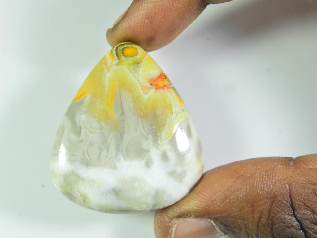 RARE!! Natural Bumble Bee Jasper Pear Cabochon Designer Gemstone 34X49MM ET-88