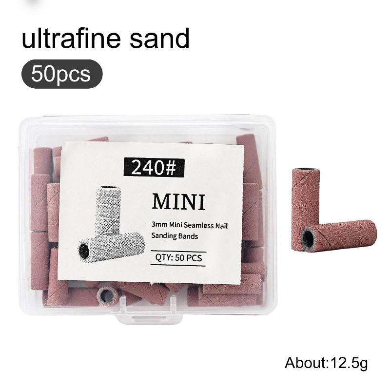 50/60/100Pcs 3MM Mini Nail Sanding Bands Sets For Dead Skin Calluses Nail Gel Remove 120#150#180#240#