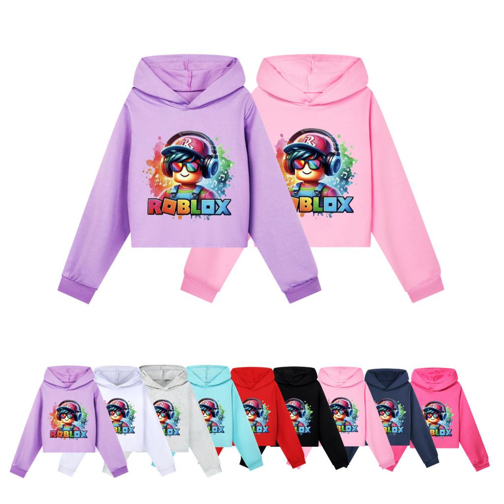 5528 Fashion Kids Girls Roblox Printed Outerwear Casual Long Sleeves Hoodies