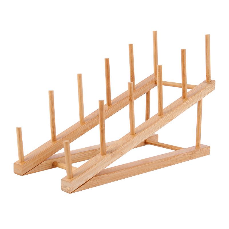 Multi-Functional Bamboo Dish Drying Rack for Cups, Plates, and Bowls