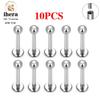 10/50PCS G23 Titanium Piercing Labret Lip Studs 16G CZ Internally Threaded Stud Earring Lip Ring Tragus Cartilage Helix Jewelry