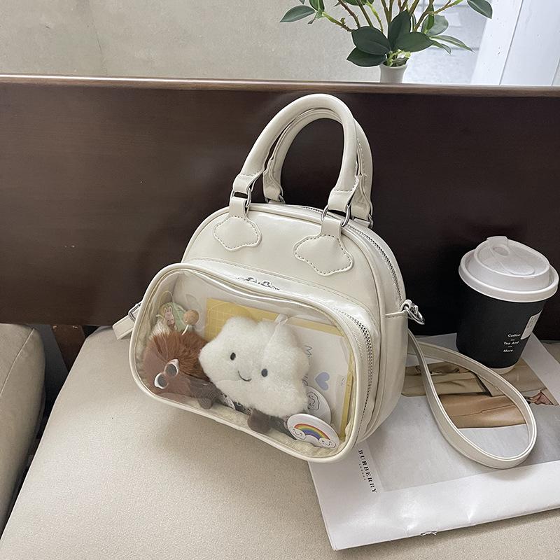 

2025 новый модный нишевый дизайн прозрачная двухмерная сумка для боли универсальная большая вместимость простая портативная на плечо сумка-мессенджер 22*11*18