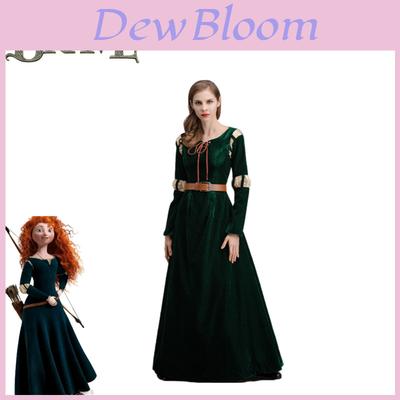 Kostium księżniczki Meridy z filmu Merida Waleczna dla dorosłych Sukienka Wysokiej jakości Garnitur Cosplay Na imprezę Halloweenową