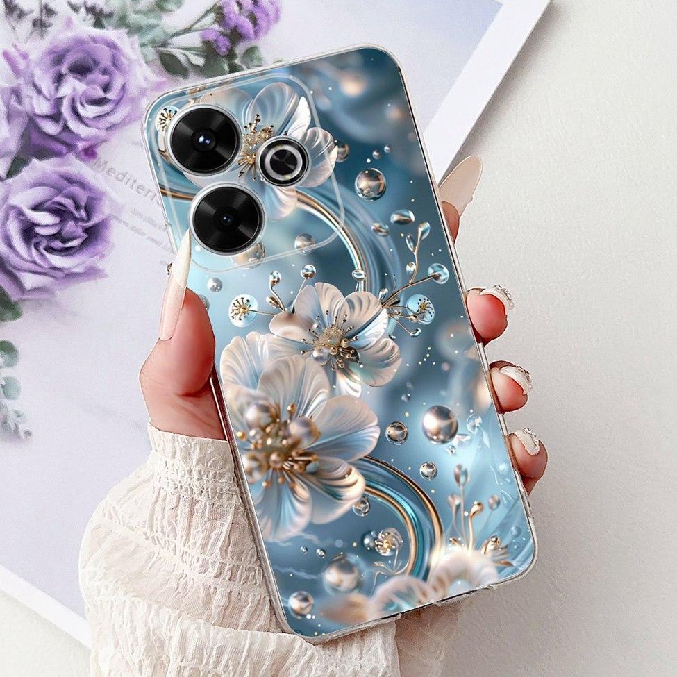 Clear Casing For Xiaomi Poco M6 Plus Cover For Xiaomi Poco M6 4G Case Luxury Butterfly Love Fashion Flowers Cool Lion Painted