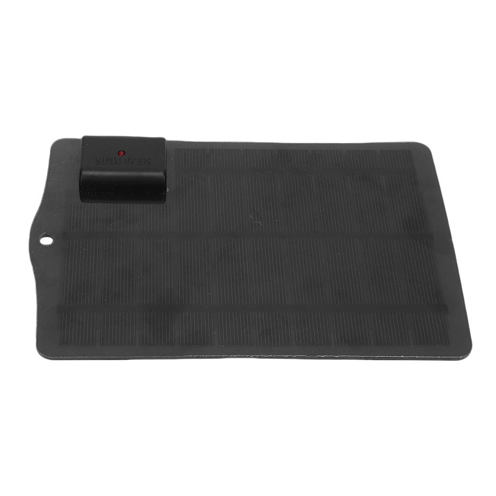 7W Solar Panel Charger Monocrystalline Silicon Portable Small Solar Panel for Outdoor Emergency Black