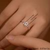Exquisite Women's Engagement Ring Simple Leaf Crystal Zircon Jewelry Wedding Party Gift