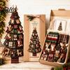 Cadeau d'artisanat de Noël pour adultes Kit d'arbre Patchwork Surdimensionné à faire soi-même, Ensemble d'assemblage en tissu à carreaux Rétro Décoration avec Ornements Suspendus Décoration de Maison de Fête