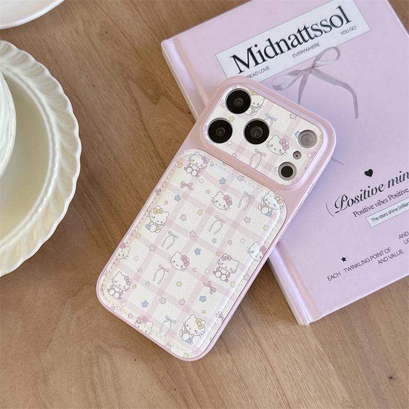 

Girly Pink Plaid Starry Cats Phone Case for iPhone 17/16 Pro Max/15/14 17 Pro