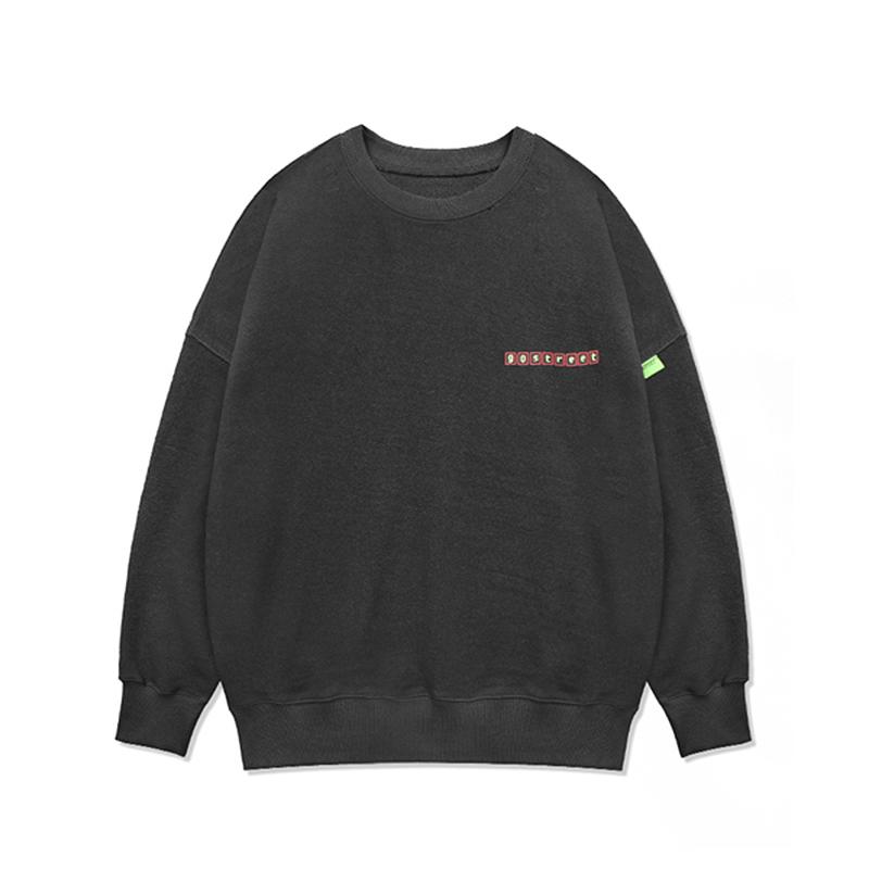 Ghost Street Pigment Print Sweatshirt T-Charcoal Black/1