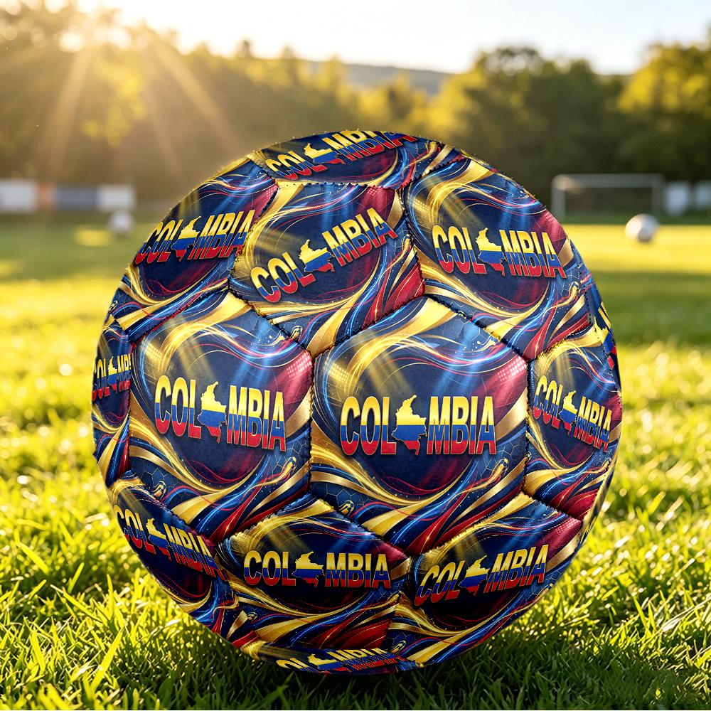 Pallone da Calcio Stampato Colombia Taglia 5 Resistente all'Usura Standard da Allenamento per Adulti Regalo per Appassionati per Partite Sportive Indoor Outdoor