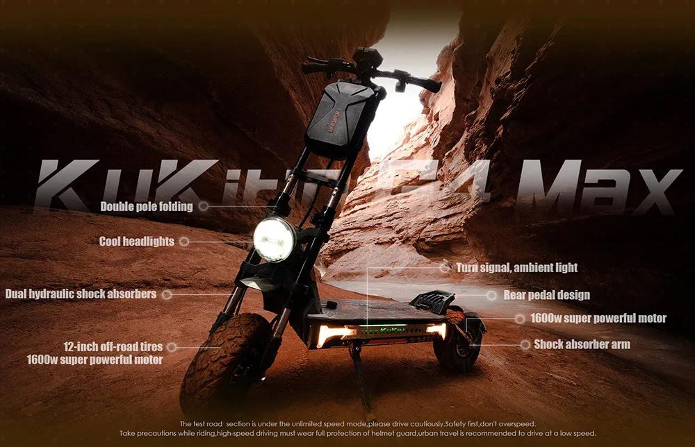 EU Stock KuKirin G4 Max Electric Scooter 2*1600W Motor 60V 35.2Ah Battery 86km/h Speed 95KM Range Off-Road Tire E-scooter