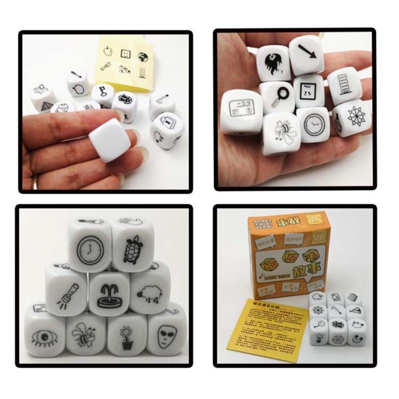 Story Dices Set Storytelling Spielwürfel für Kinder, Kreative Story Würfel Brettspiel Würfelwürfel Set