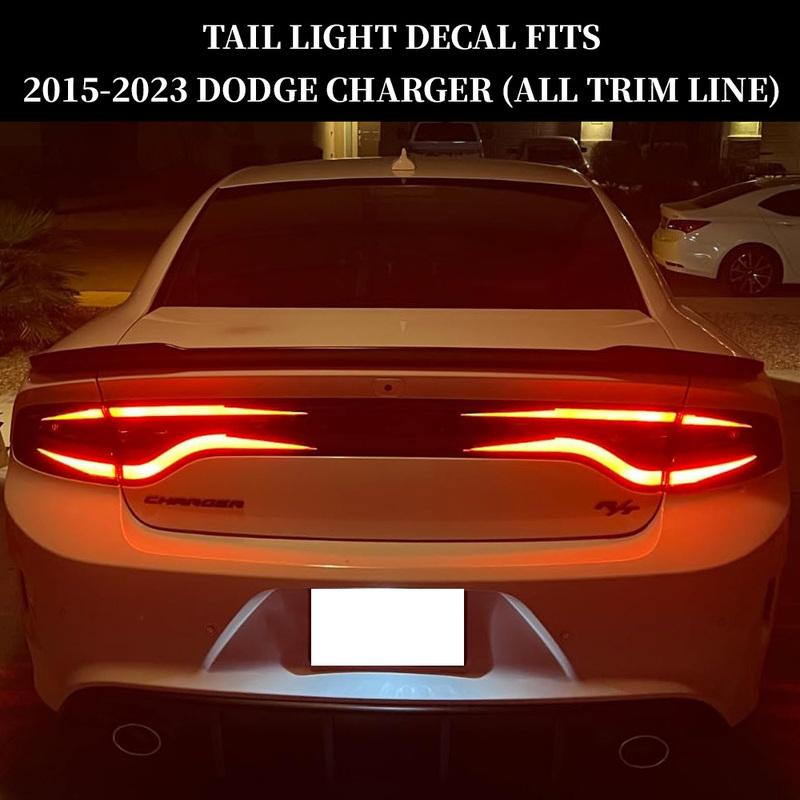 Auto-Rückleuchten-Aufkleber Überlagerungen Rückleuchten-Aufkleber Augenlid Vinyl-Tönungsfolie für Dodge Charger 2015- Auto-Außenzubehör