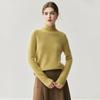 Elegant Women's Cashmere Sweater - Half-High Collar, Saddle Shoulder, Solid Color Knit for Autumn and Winter