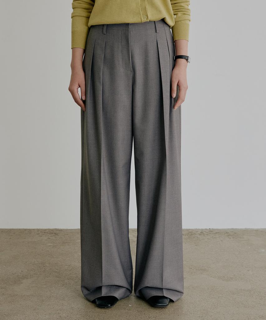 ARTID Double-Pleat Wide Slacks_Grey