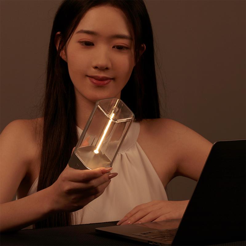 LED Minimalist Cordless Table Lamps 3 Levels Dimmable Rechargeable Camping Atmosphere Light Magnetic Filament Wireless Lamp