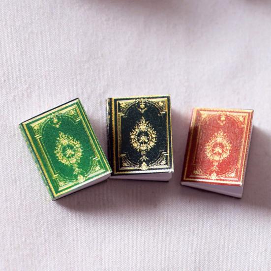 3 Pièces Maison de Poupée Livre Exquis Papier Facile à Utiliser 1:12 Livre Miniature Maison de Poupée Décoration Maison de Poupée