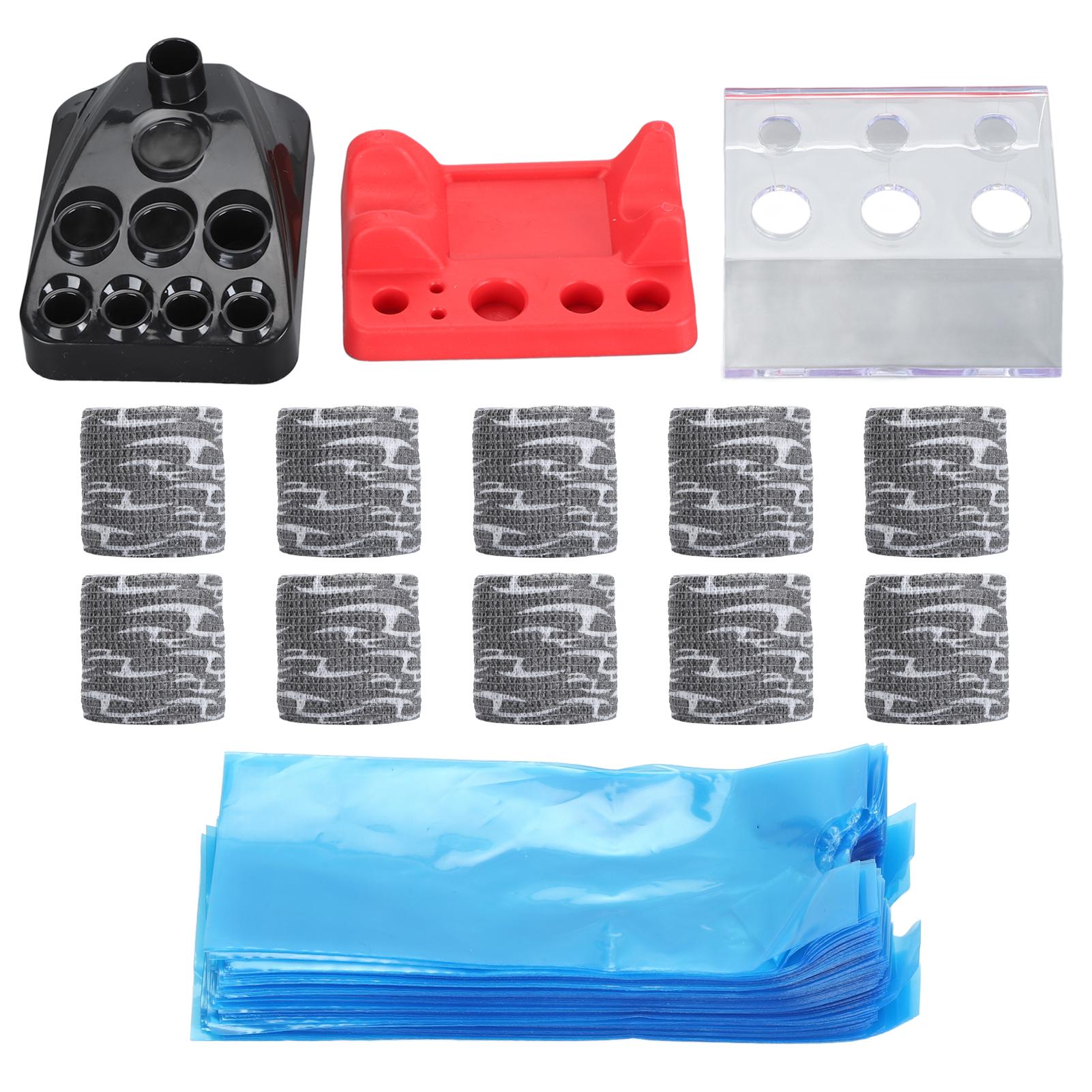 

200 шт. чехлы для ручек с 10 шт. лент для захвата, 3 шт. набор держателей для чернил, безопасный профессиональный тату-суп Grey Line Tape