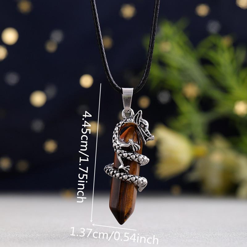 Chinese Crystal Dragon Hexagonal Pendant Fashion Accessory
