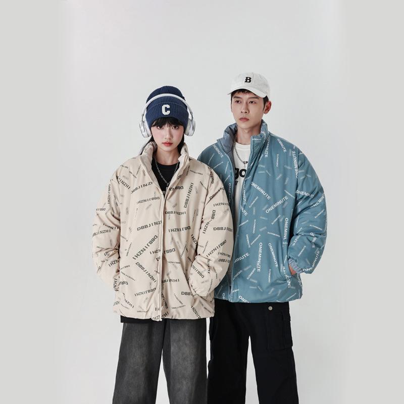 Wearing Bread Clothes and Cotton-padded Clothes on Both Sides, Men's Autumn Couple's Coat, Thickened Warm Cotton-padded Jacket.