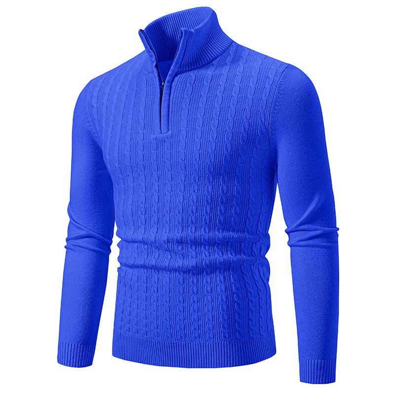 Herbst und Winter Herren Rollkragenpullover mit Reißverschluss Strickpullover Übergröße Mode Casual Unterhemd