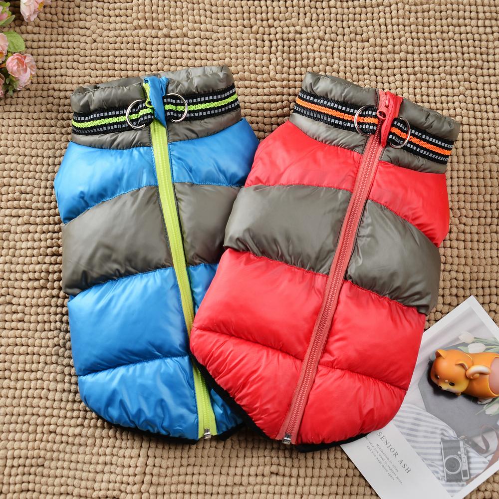 Pet Supplies Dog Clothes Autumn and Winter Waterproof Warm Puppy Cotton Coat Reflective Traction Winter Ski Suit Jacket