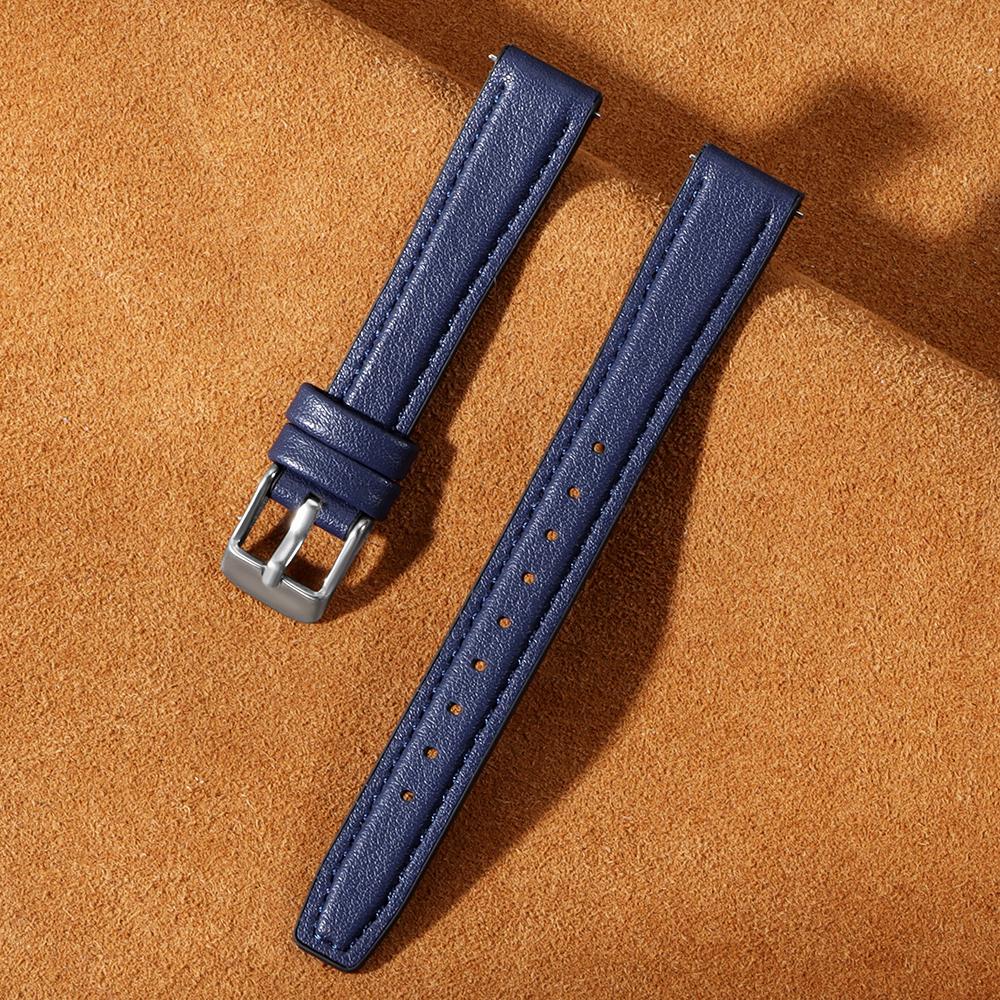 Leather Watch Strap 10mm 12mm 14mm 16mm for Men Women Universal Soft Wrist Band Ultra Thin Bracelet Pin Clasp Watch Accessories