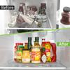Lazy Susan Turntable Organizer for Refrigerator Clear Rotating Rectangular Storage Tray for