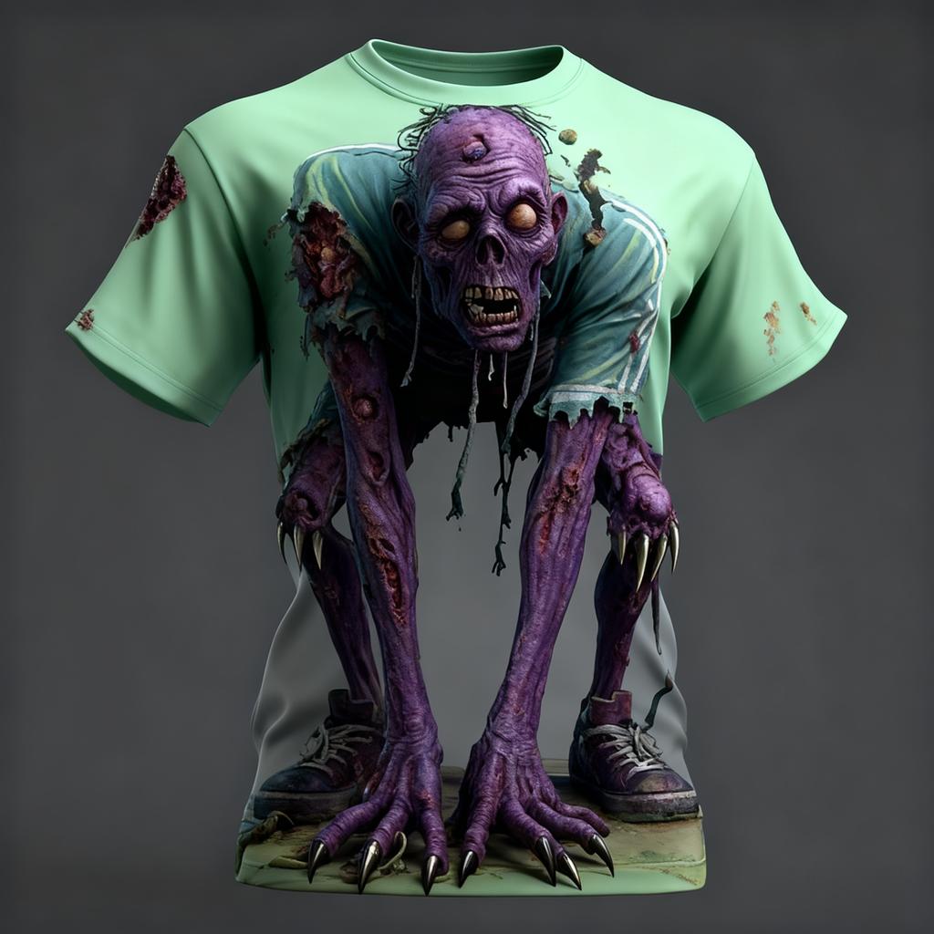Summer Super Halloween Element Zombie Horror Party Adult Men and Women Comfortable Breathable 3D Printed T-shirt