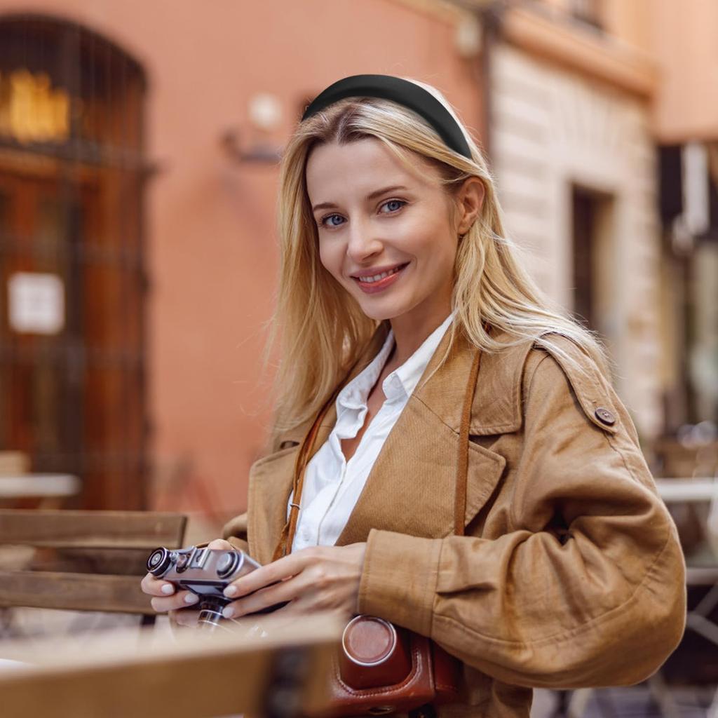 WantGor Padded Headband for Women, Wide Sponge HeadBands Plain Solid Hair Band Hoops Vintage Yoga Head Bands Fashion Elastic Hairband Accessories