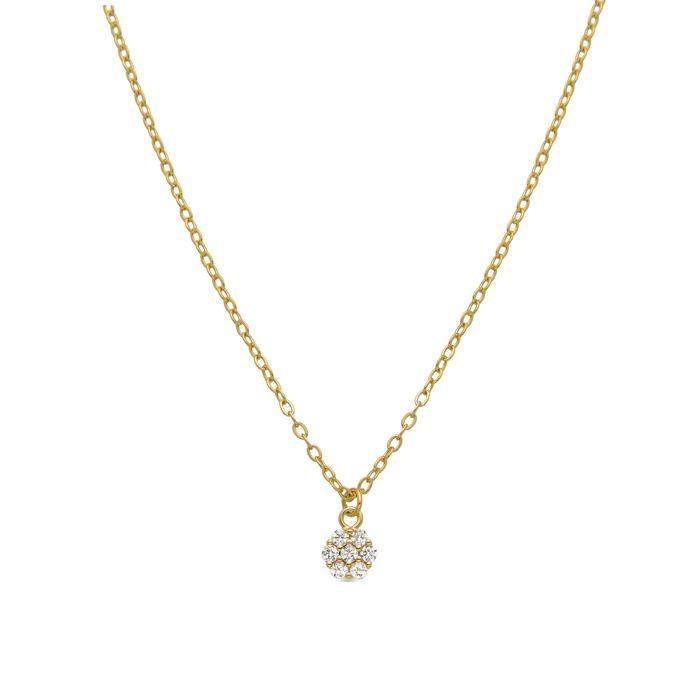 Collier Luxenter En Argent 925 Et Zircons Brillants Finis En or Jaune 18 Carats - Oris