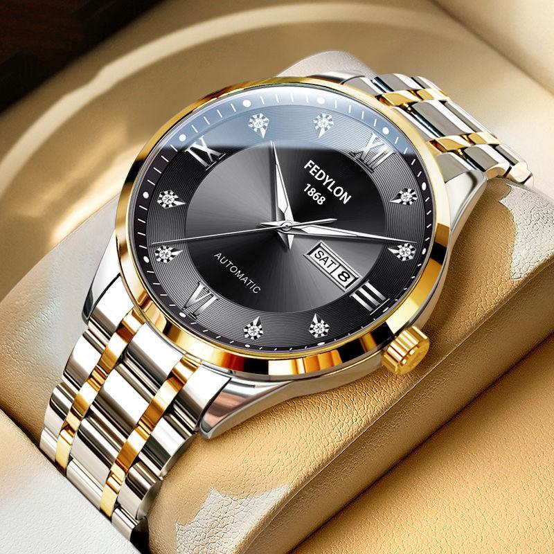 English Week Automatic Transparent Tourbillon Calendar Luminous Automatic Non-mechanical Waterproof Watch