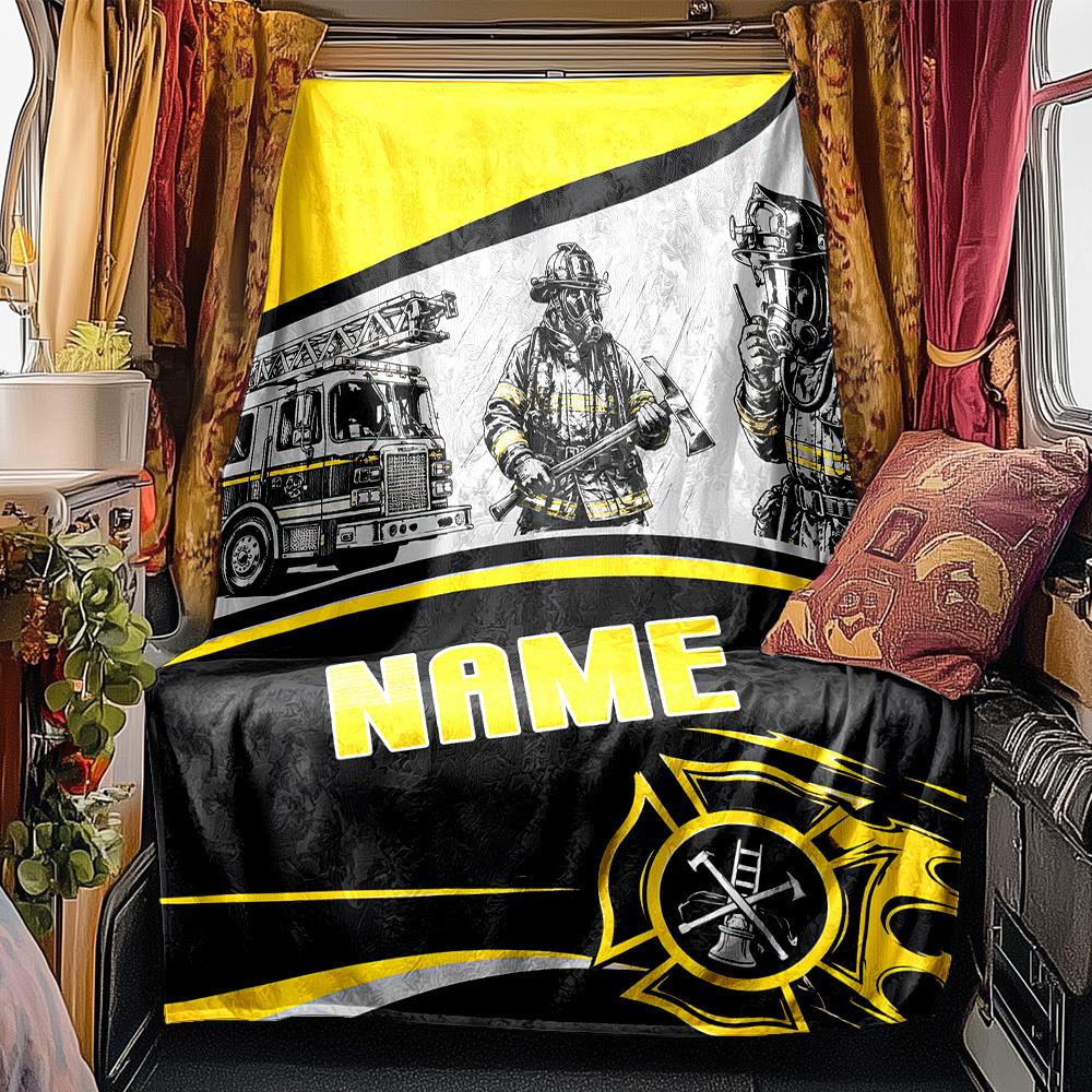 Firefighter Theme Rv Customize Your Name Blanket Comfortable Soft Lightweight Allseason Multipurpose Blanket For Travel Camping Picnics Sofas Rvs Beds