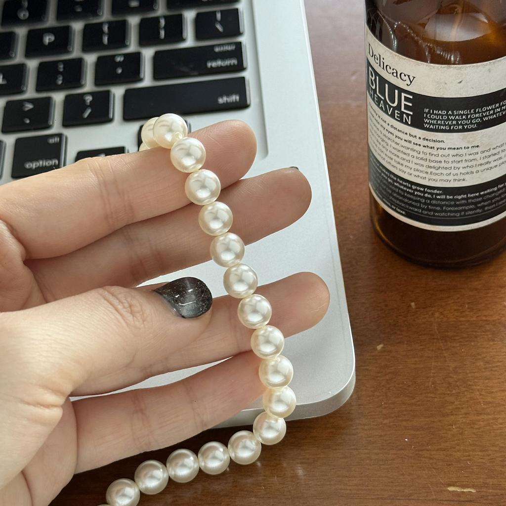 French Simple Pearl Necklace Women'S Niche Design High-End Temperament Versatile Cold Wind Collarbone Chain Sweater Neck Chain