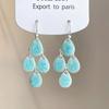 Elegant Grape Cluster and Wheat Ear Tassel Earrings for Women - Fashionable and Versatile Slimming Ear Jewelry