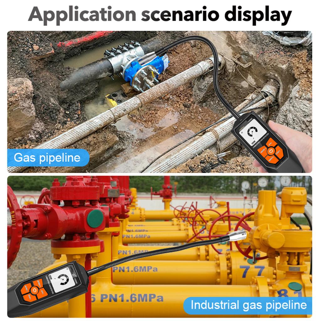 Combustible Gas Leak Detector Real Time Monitoring Buzzer/Backlight/Screen Display Alarm For Home Safety Industrial Use